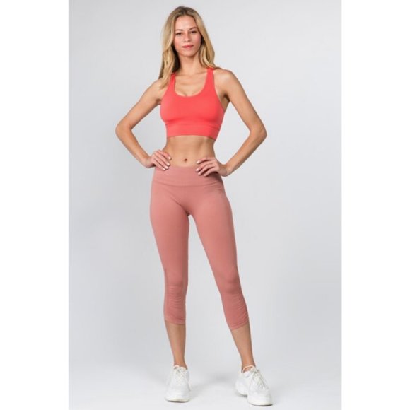 Women's Active High Rise Seamless Leggings Rose - Picture 5 of 6